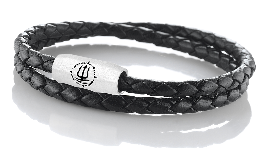 Leder Armband "Sylt" schwarz 4mm