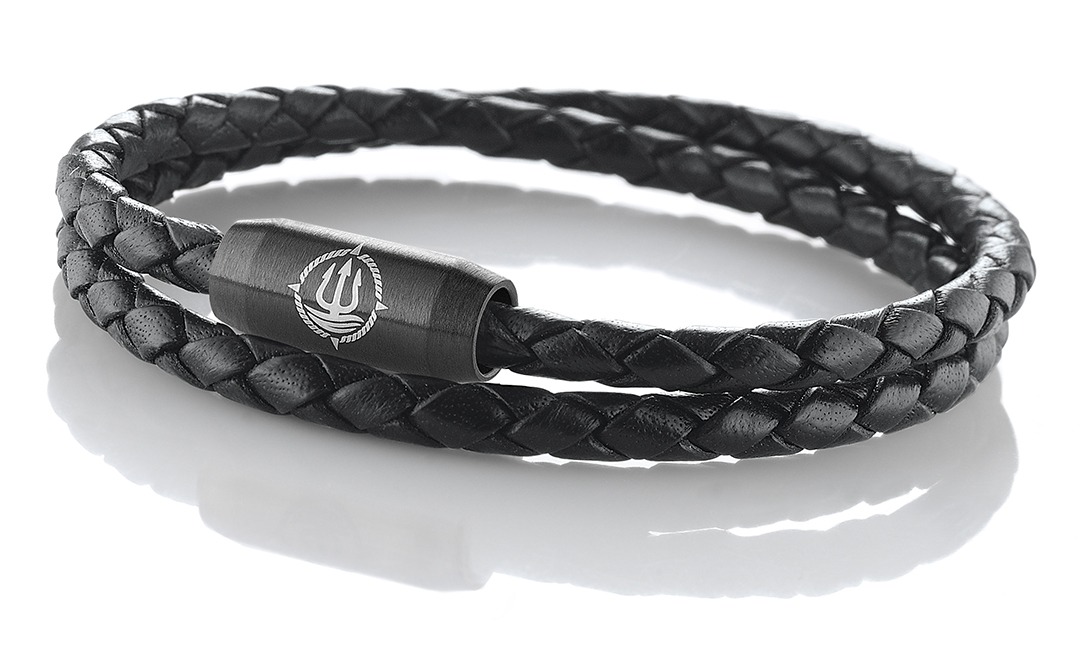 Leder Armband "Sylt" schwarz 4mm Armband aus Leder der Marke Seemannsgarn by Q-Sportz _- Modell "Sylt" schwarz