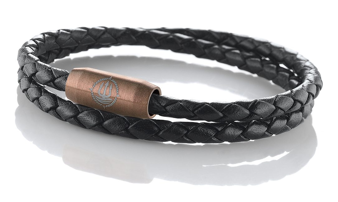 Leder Armband "Sylt" schwarz 4mm Armband aus Leder der Marke Seemannsgarn by Q-Sportz _- Modell "Sylt" schwarz