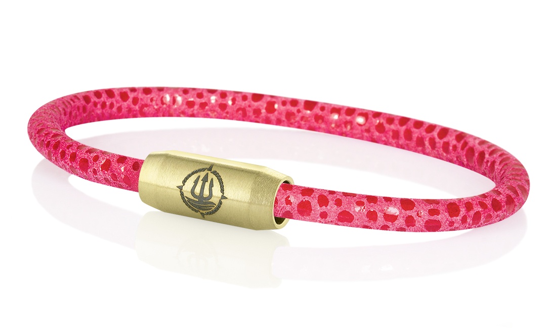 Leder Armband mit Rochen-Optik "Sylt" pink 4mm
