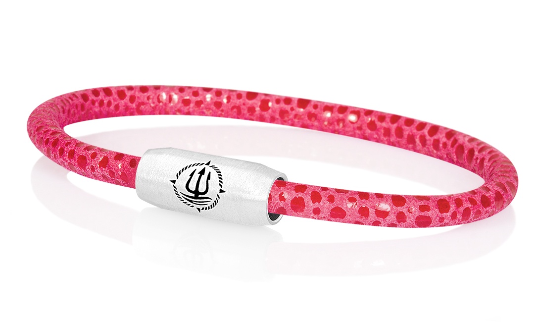Leder Armband mit Rochen-Optik "Sylt" pink 4mm