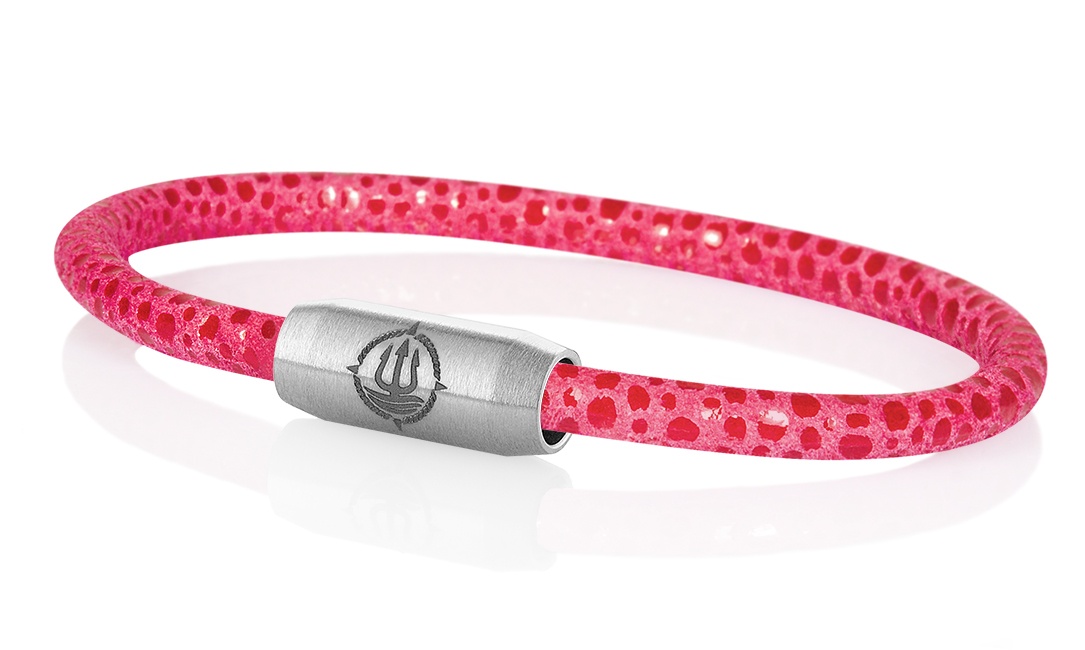 Leder Armband mit Rochen-Optik "Sylt" pink 4mm