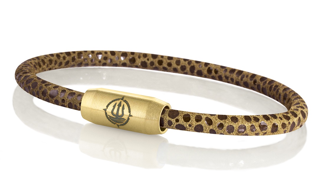 Leder Armband mit Rochen-Optik "Sylt" braun 4mm Armband aus Rochenleder der Marke Seemannsgarn by Q-Sportz _ Modell "Sylt" braun