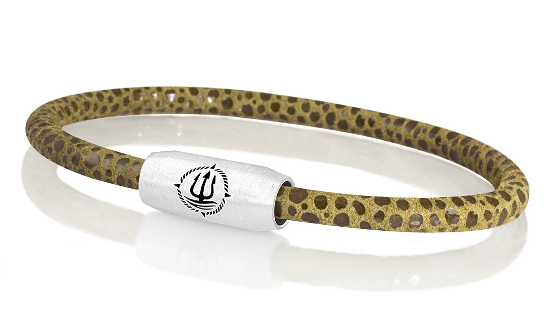 Leder Armband mit Rochen-Optik "Sylt" braun 4mm Armband aus Rochenleder der Marke Seemannsgarn by Q-Sportz _ Modell "Sylt" braun