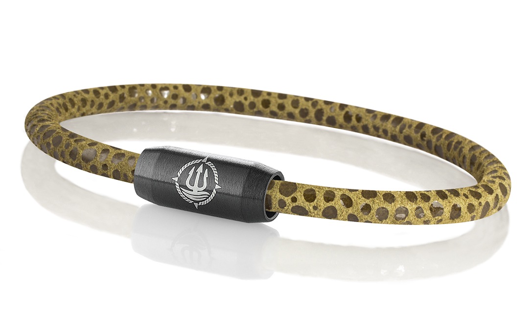 Leder Armband mit Rochen-Optik "Sylt" braun 4mm Armband aus Rochenleder der Marke Seemannsgarn by Q-Sportz _ Modell "Sylt" braun