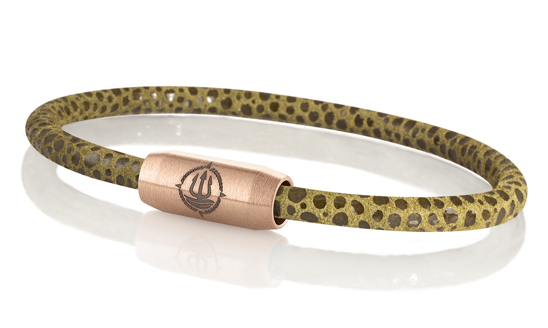 Leder Armband mit Rochen-Optik "Sylt" braun 4mm Armband aus Rochenleder der Marke Seemannsgarn by Q-Sportz _ Modell "Sylt" braun