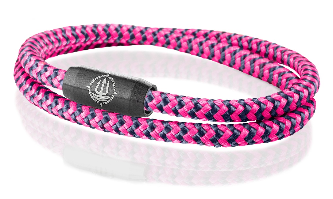 Segeltau Armband navy-blau-pink 4mm