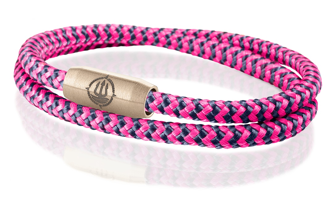 Segeltau Armband navy-blau-pink 4mm