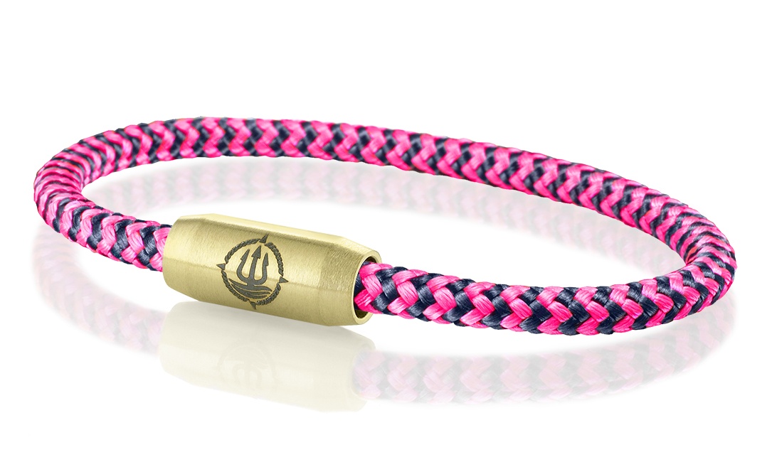 Segeltau Armband navy-blau-pink 4mm