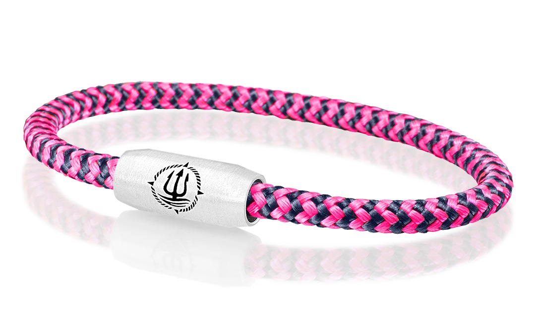 Segeltau Armband navy-blau-pink 4mm