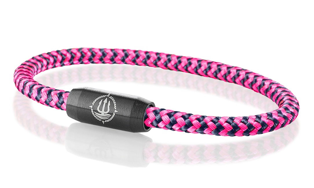 Segeltau Armband navy-blau-pink 4mm