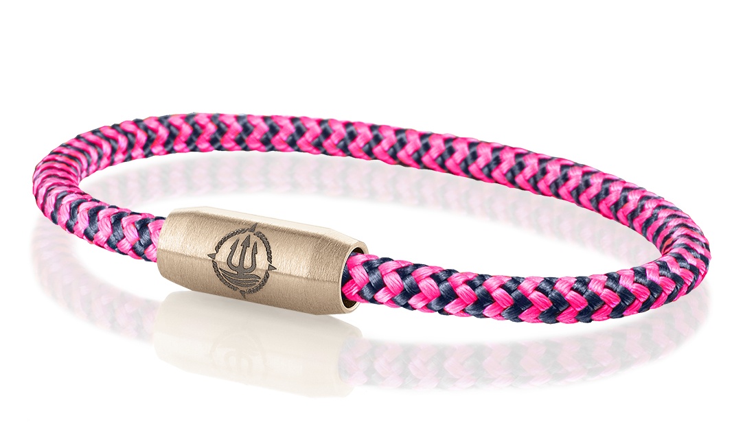 Segeltau Armband navy-blau-pink 4mm