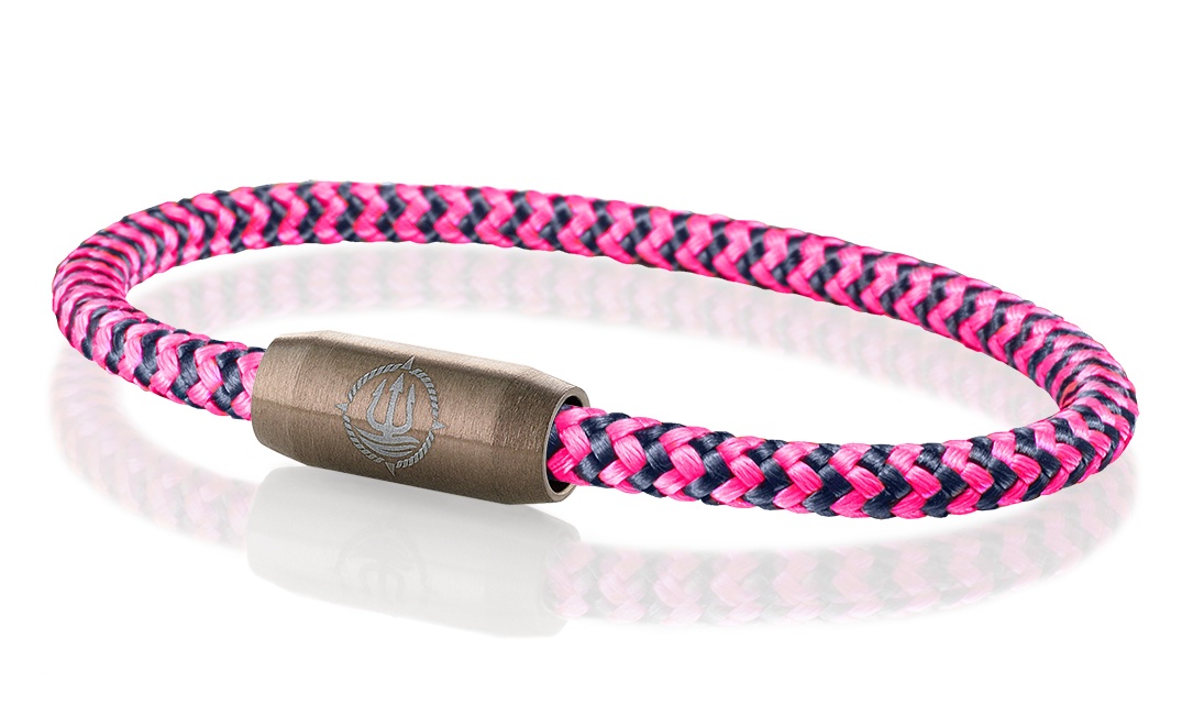 Segeltau Armband navy-blau-pink 4mm