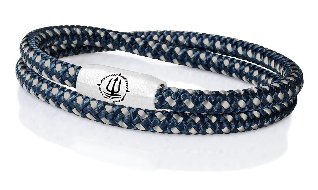Segeltau Armband navy-blau-grau 4mm