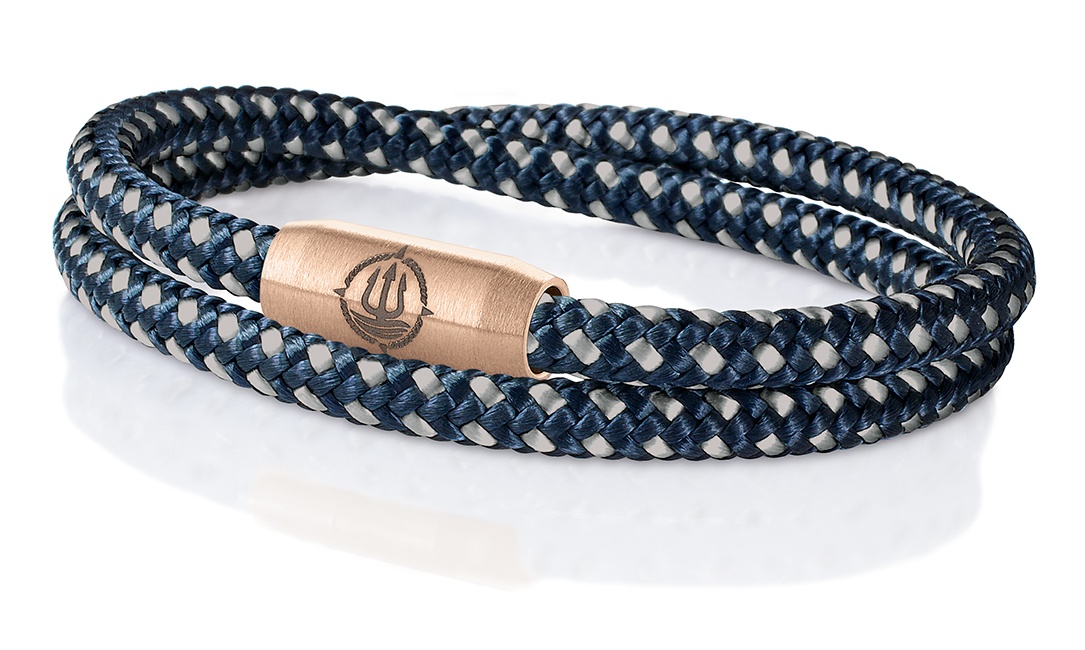 Segeltau Armband navy-blau-grau 4mm