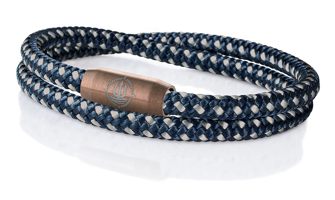 Segeltau Armband navy-blau-grau 4mm