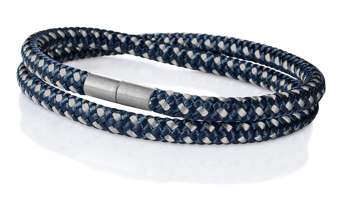 Segeltau Armband navy-blau-grau 4mm