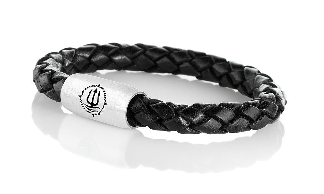 Leder Armband "Sylt" schwarz 8mm