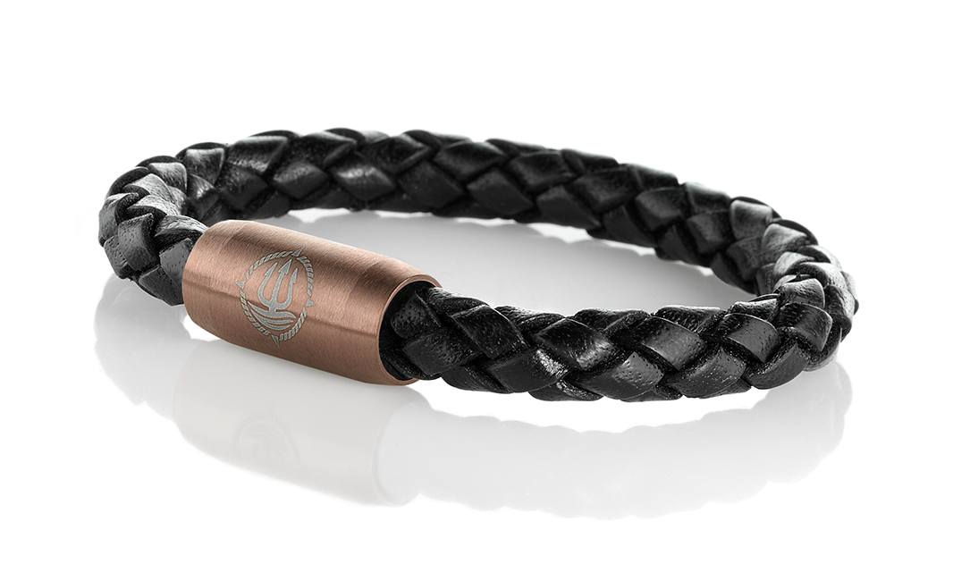 Leder Armband "Sylt" schwarz 8mm Armband aus Leder der Marke Seemannsgarn by Q-Sportz _- Modell "Sylt" schwarz