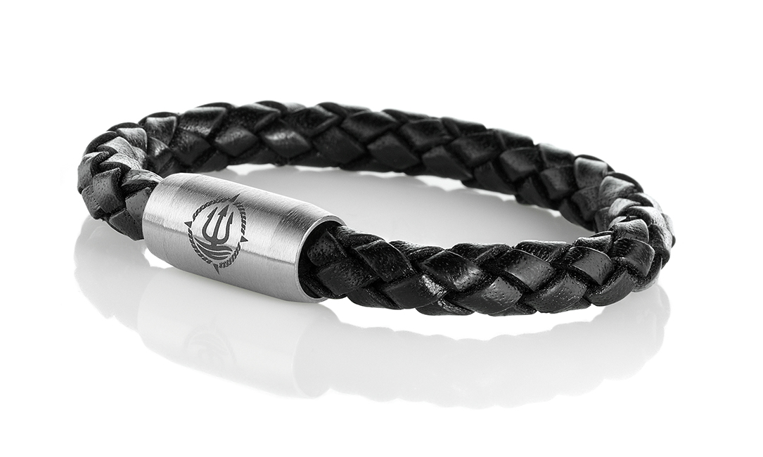 Leder Armband "Sylt" schwarz 8mm Armband aus Leder der Marke Seemannsgarn by Q-Sportz _- Modell "Sylt" schwarz