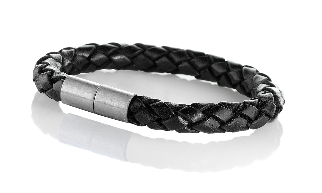 Leder Armband "Sylt" schwarz 8mm Armband aus Leder der Marke Seemannsgarn by Q-Sportz _- Modell "Sylt" schwarz